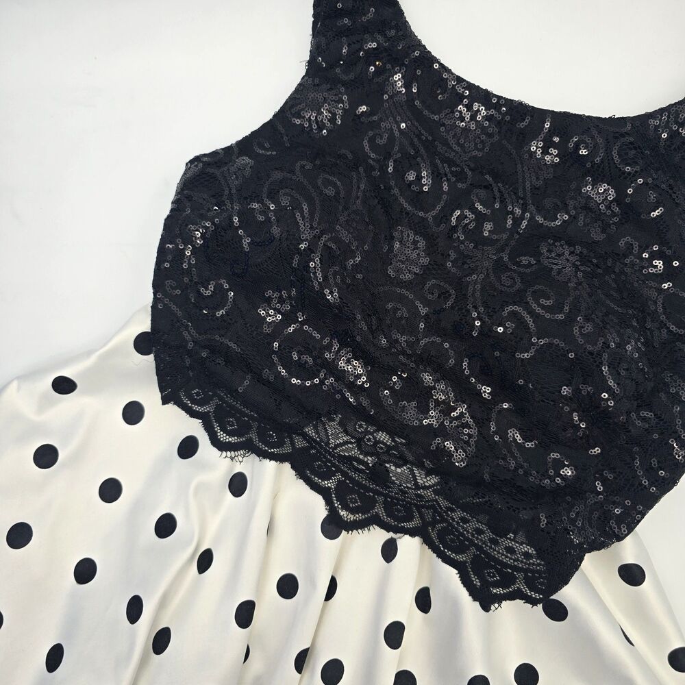 Jodi Kristopher Two Piece Dress Set Juniors 1 Black White Polka Dots